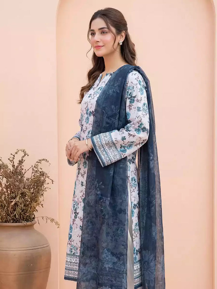 3PC Unstitched Printed Lawn Suit (SSW6U3P410)