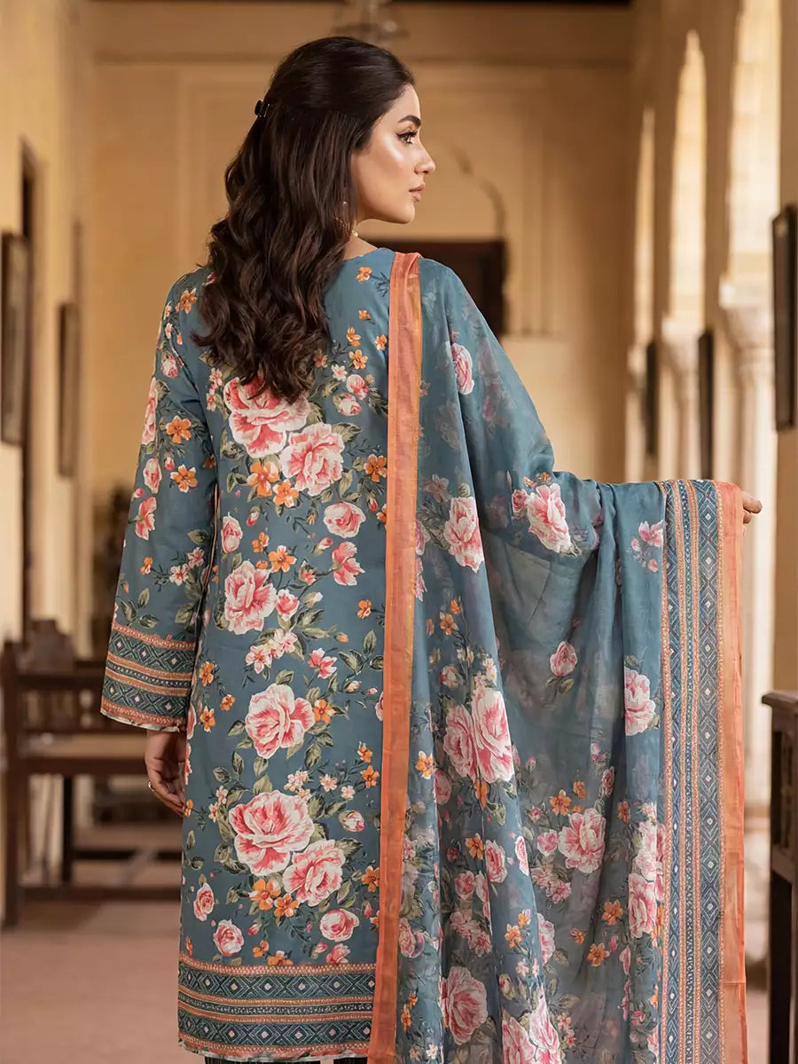 Salitex Unstitched Printed Lawn Silk 3 Piece Suit SUNS7ASI360 - Casual Collection