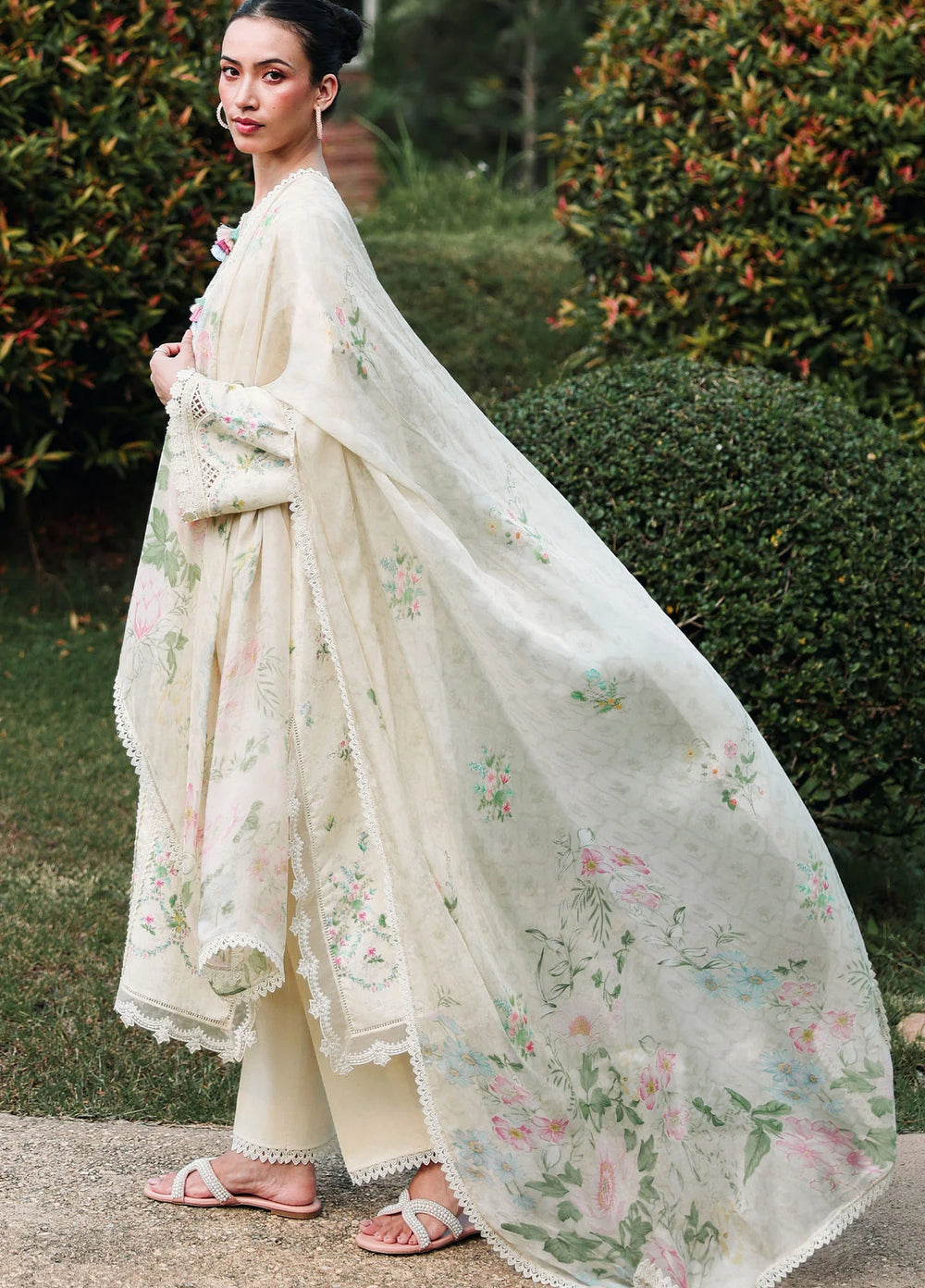 Cross Stitch Unstitched Embroidered Lawn 3 Piece Suit CS26ULE Tropic Mist - Eid Collection