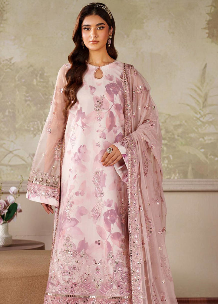 Zarif Embroidered Net Suits Unstitched 3 Piece ZR25UF ZRF-ZPE-06 Rahma - Formals Collection