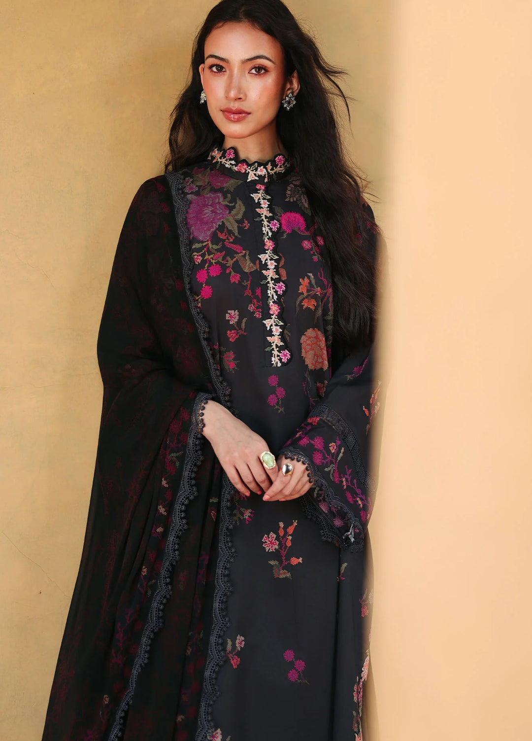 Cross Stitch Unstitched Embroidered Lawn 3 Piece Suit CS26ULE Shadow Grace - Eid Collection