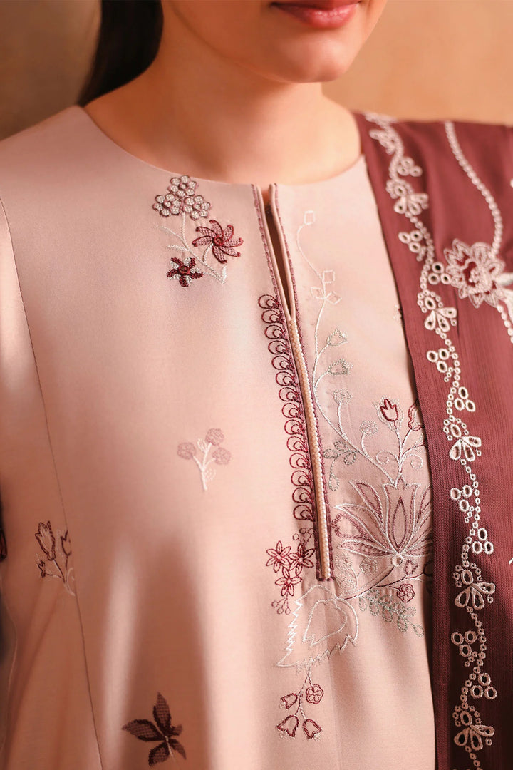 Cross Stitch Unstitched Embroidered Cotton Satin 3 Piece Suit CS26UCS Sand Whisper - Casual Collection
