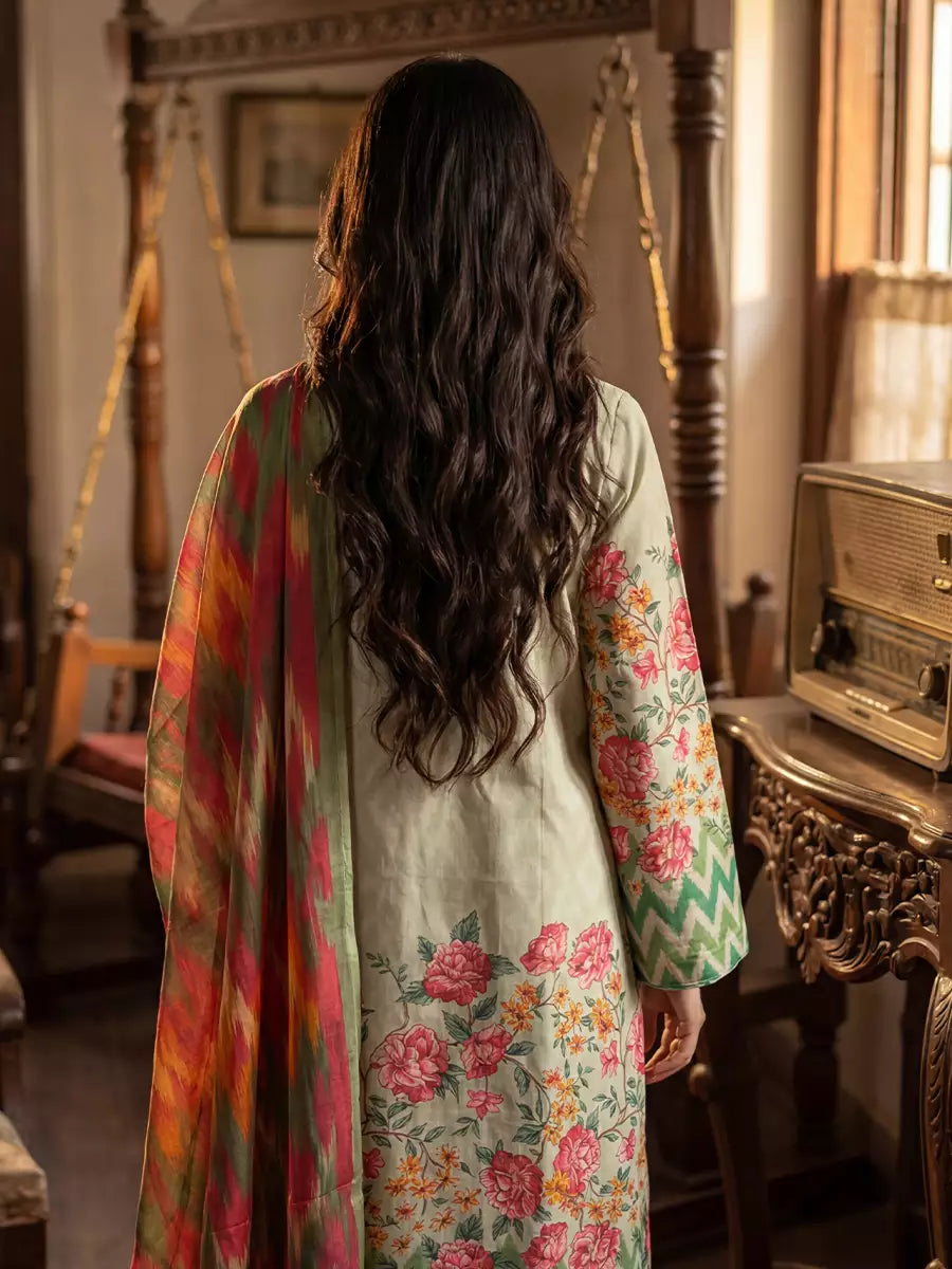 Salitex Unstitched Printed Lawn Silk 3 Piece Suit SUNS7ASI376 - Casual Collection