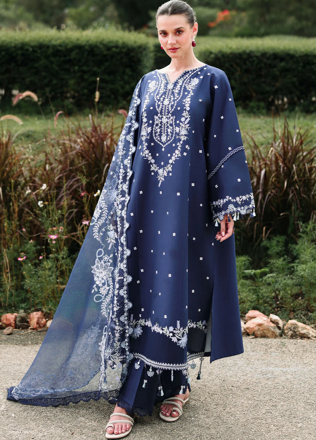 Cross Stitch Unstitched Embroidered Lawn 3 Piece Suit CS26ULE Midnight Aura - Eid Collection