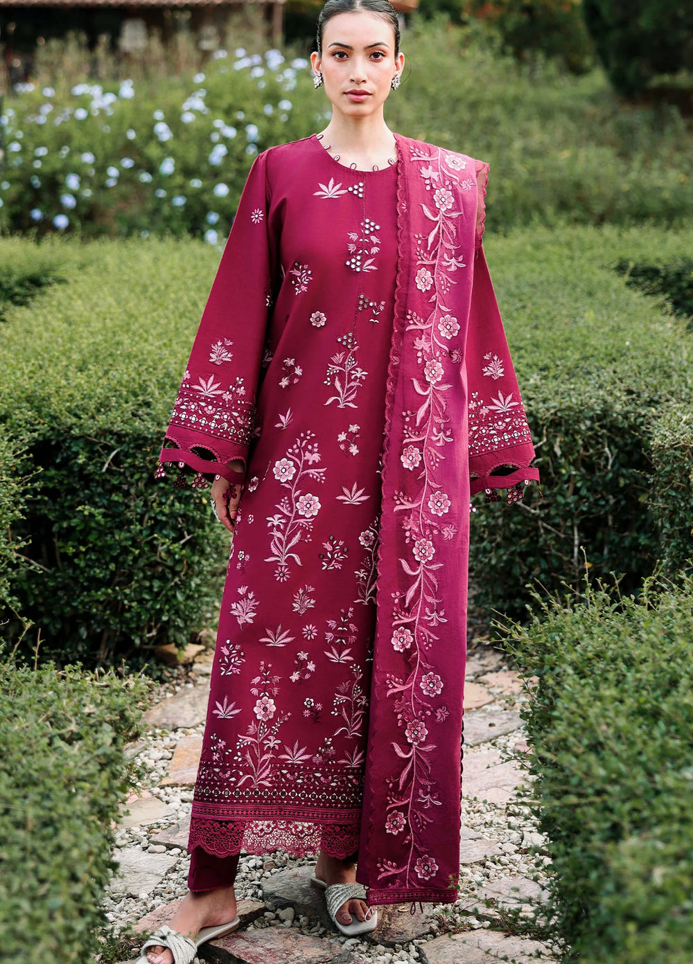 Cross Stitch Unstitched Embroidered Lawn 3 Piece Suit CS26ULE Crimson Royale - Eid Collection