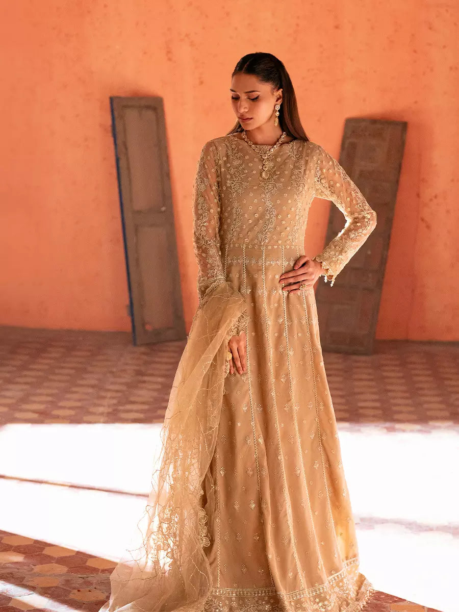 Salitex Unstitched Embroidered Poly Net 3 Piece Suit SUNW7JI118UT - Eid Collection