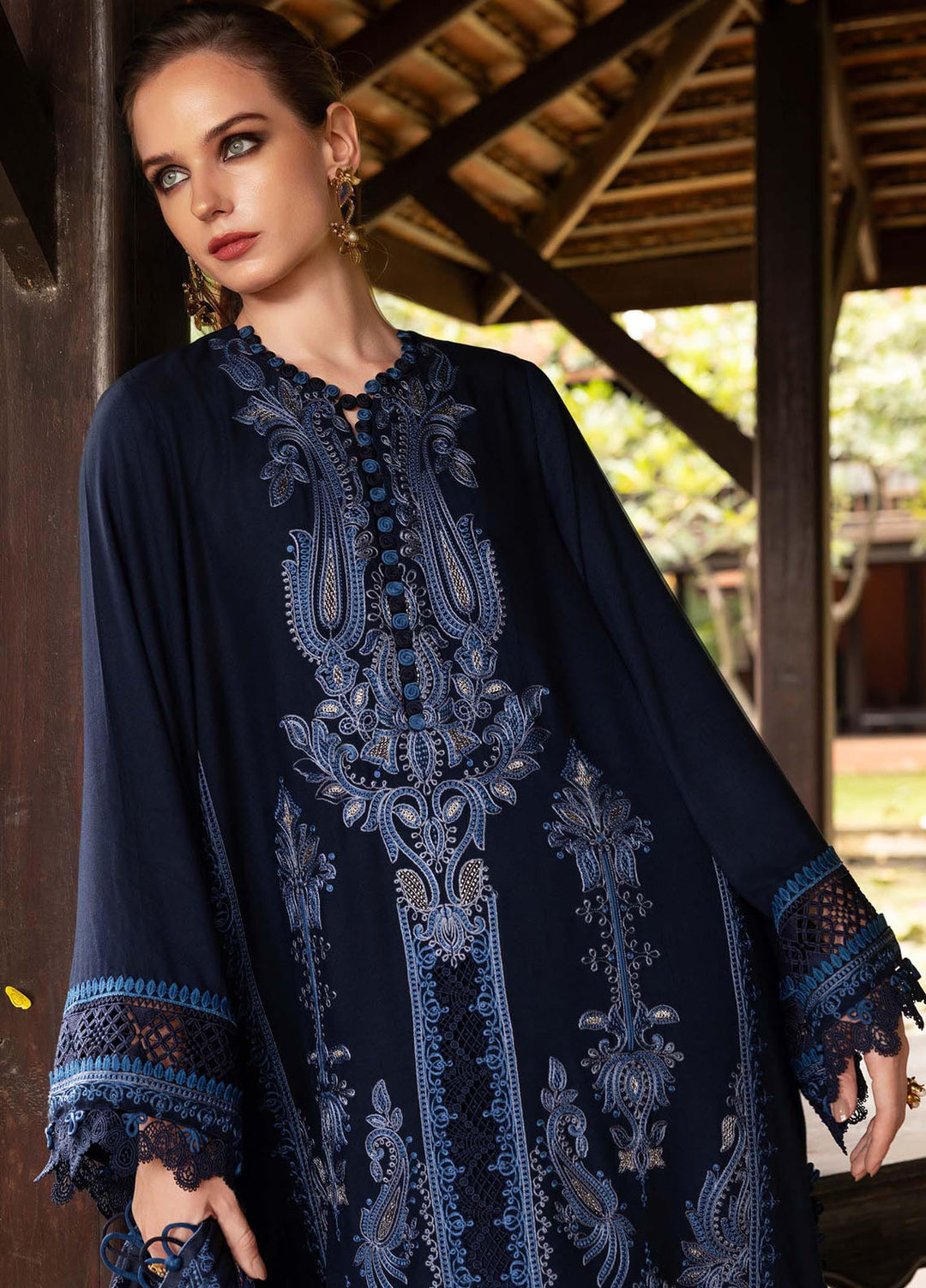 M Prints by Maria B Unstitched Twill Linen Embroidered Suits 3 Piece MB25PW D-3 B - Winter Collection