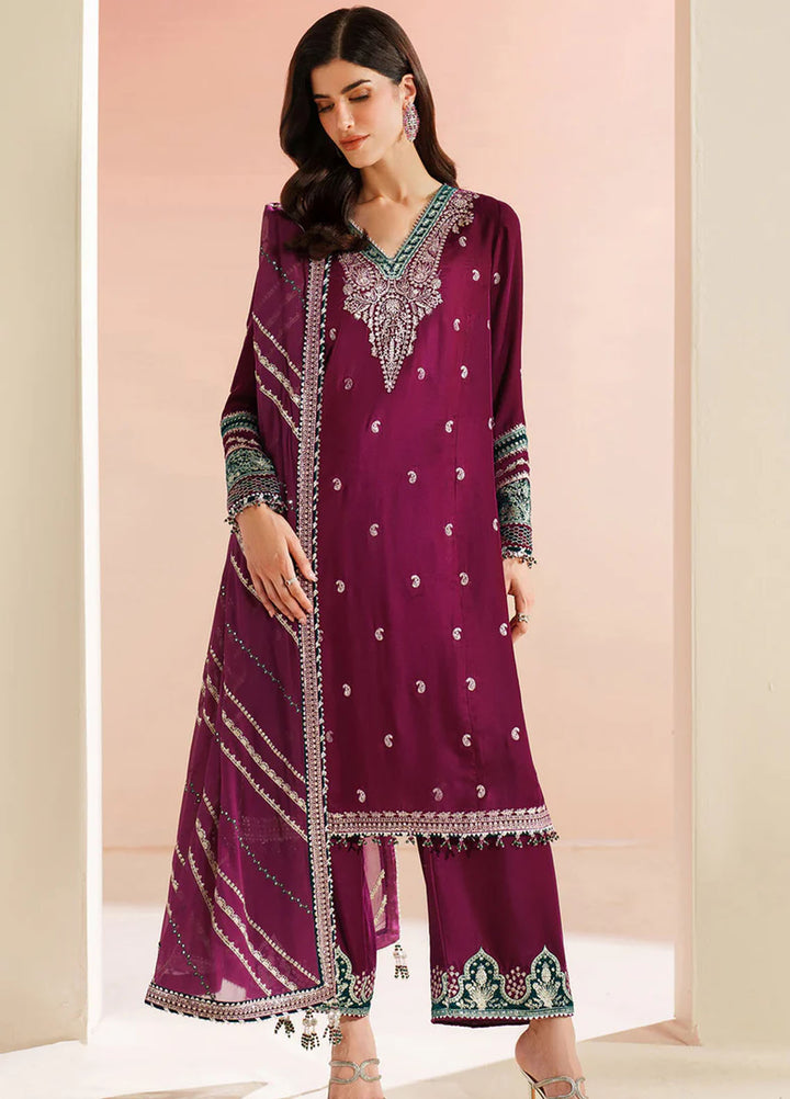 Velvet Vogue by Jazmin Embroidered Velvet Suits Unstitched 3 Piece JZ25VV VVF D-06 - Formals Collection