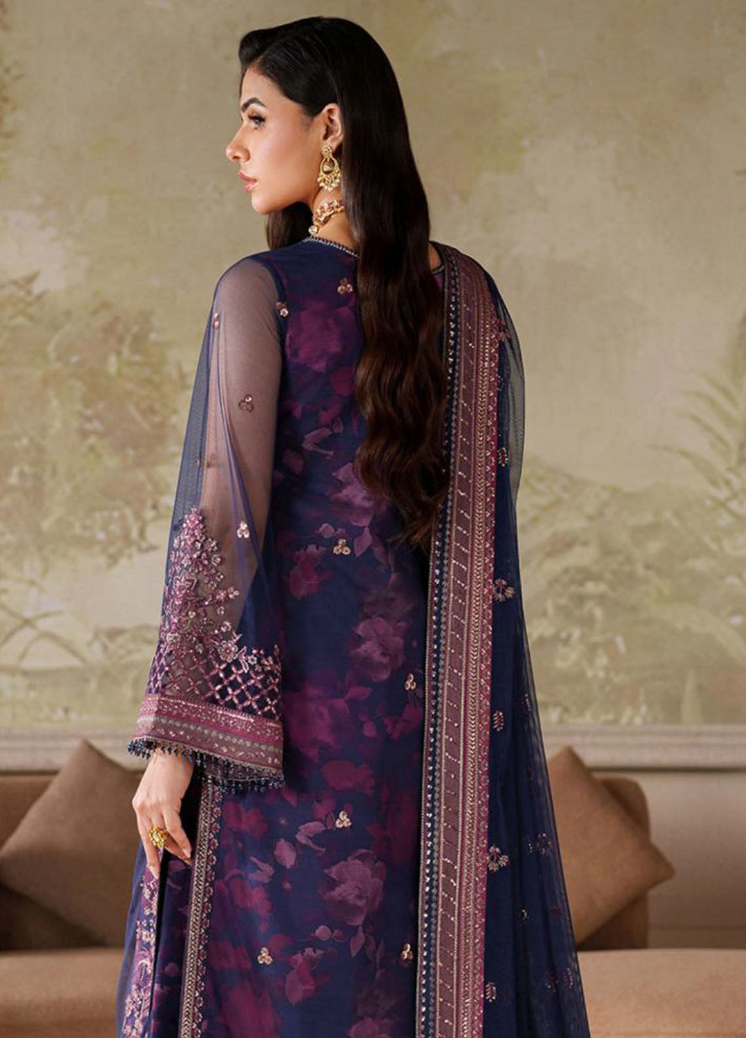 Zarif Embroidered Net Suits Unstitched 3 Piece ZR25UF ZRF-ZPE-03 Asra - Formals Collection