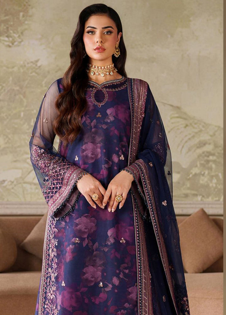 Zarif Embroidered Net Suits Unstitched 3 Piece ZR25UF ZRF-ZPE-03 Asra - Formals Collection