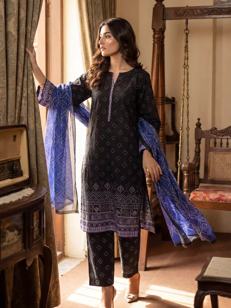 Salitex Unstitched Printed Lawn Silk 3 Piece Suit SUNS7ASI372 - Casual Collection