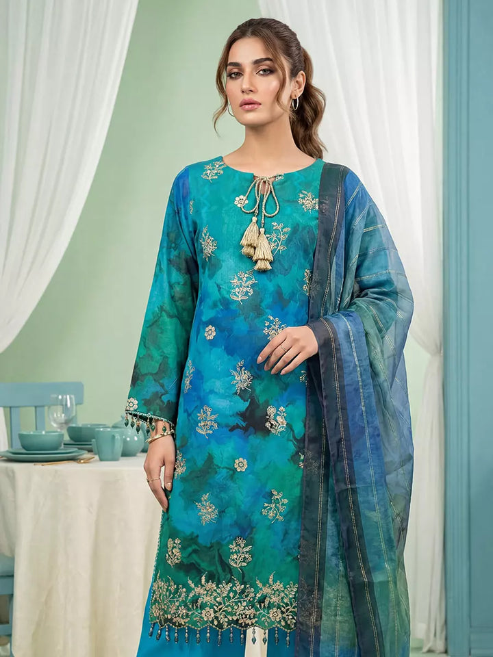 Salitex Women Unstitched Embroidered Lawn 3 Piece Suit SUNS8FS213 - Casual Collection