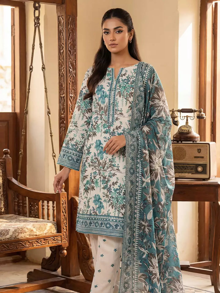 Salitex Unstitched Printed Lawn Silk 3 Piece Suit SUNS7ASI370 - Casual Collection