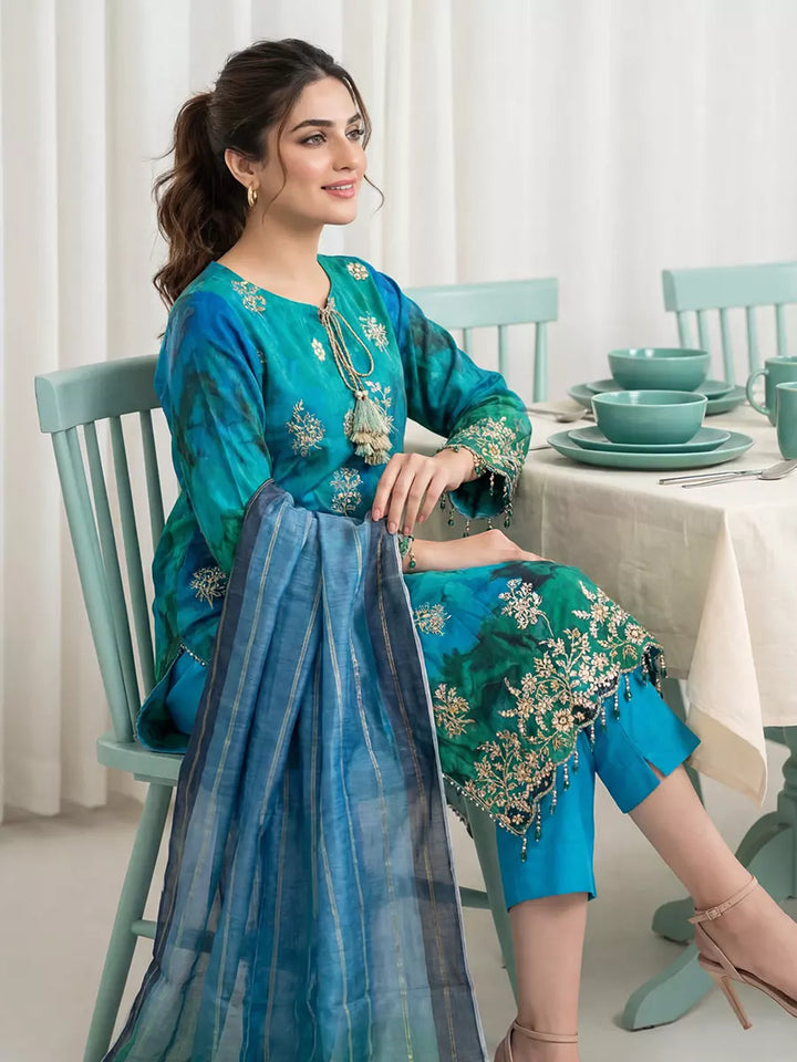 Salitex Women Unstitched Embroidered Lawn 3 Piece Suit SUNS8FS213 - Casual Collection