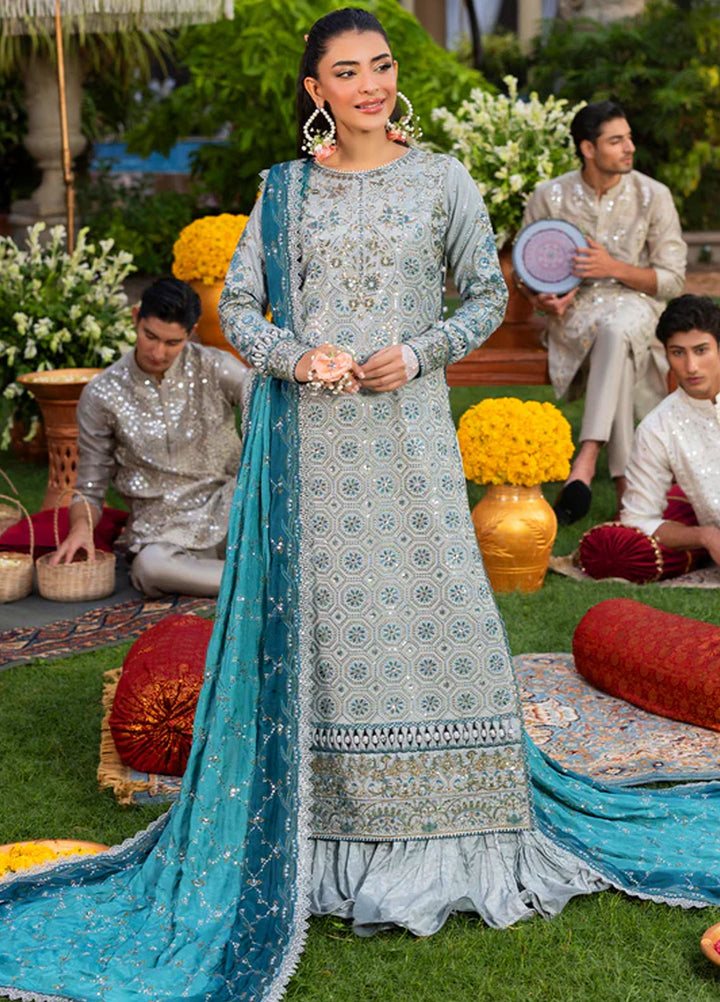 Haye Dil by Sahane Embroidered Raw Silk Suits Unstitched 3 Piece SNE25HD CT 29003 Glow of Eternity - Formals Collection
