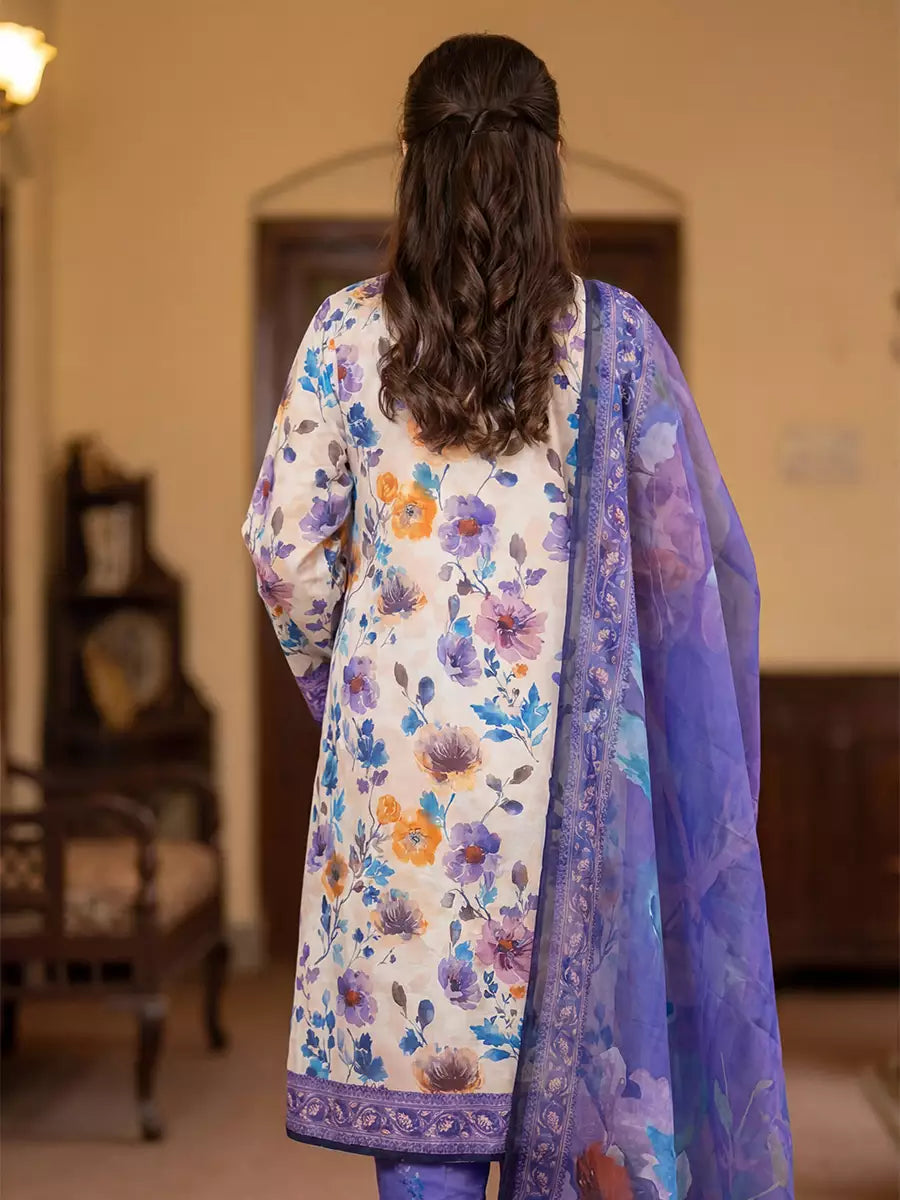 Salitex Unstitched Printed Lawn Silk 3 Piece Suit SUNS7ASI368 - Casual Collection