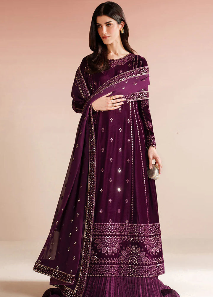 Velvet Vogue by Jazmin Embroidered Velvet Suits Unstitched 3 Piece JZ25VV VVF D-01 - Formals Collection