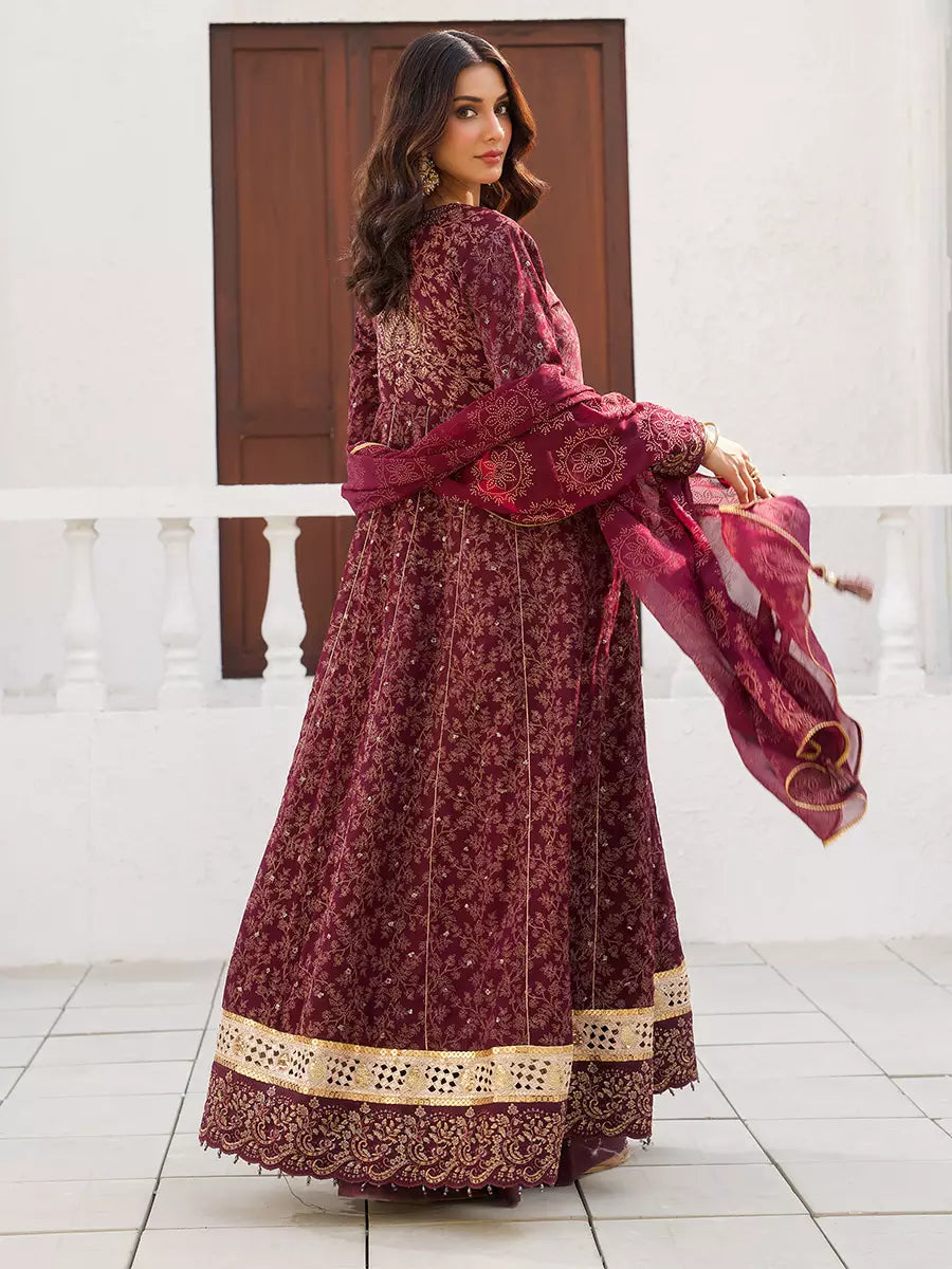 Salitex Unstitched Embroidered Chiffon 3 Piece Suit SUNW7CH113 - Festive Collection