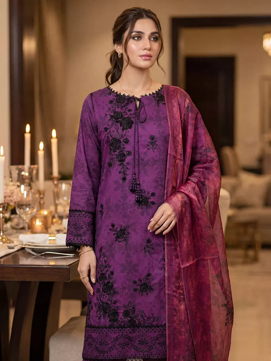 Salitex Women Unstitched Embroidered Lawn 3 Piece Suit SUNS8FS204 - Casual Collection