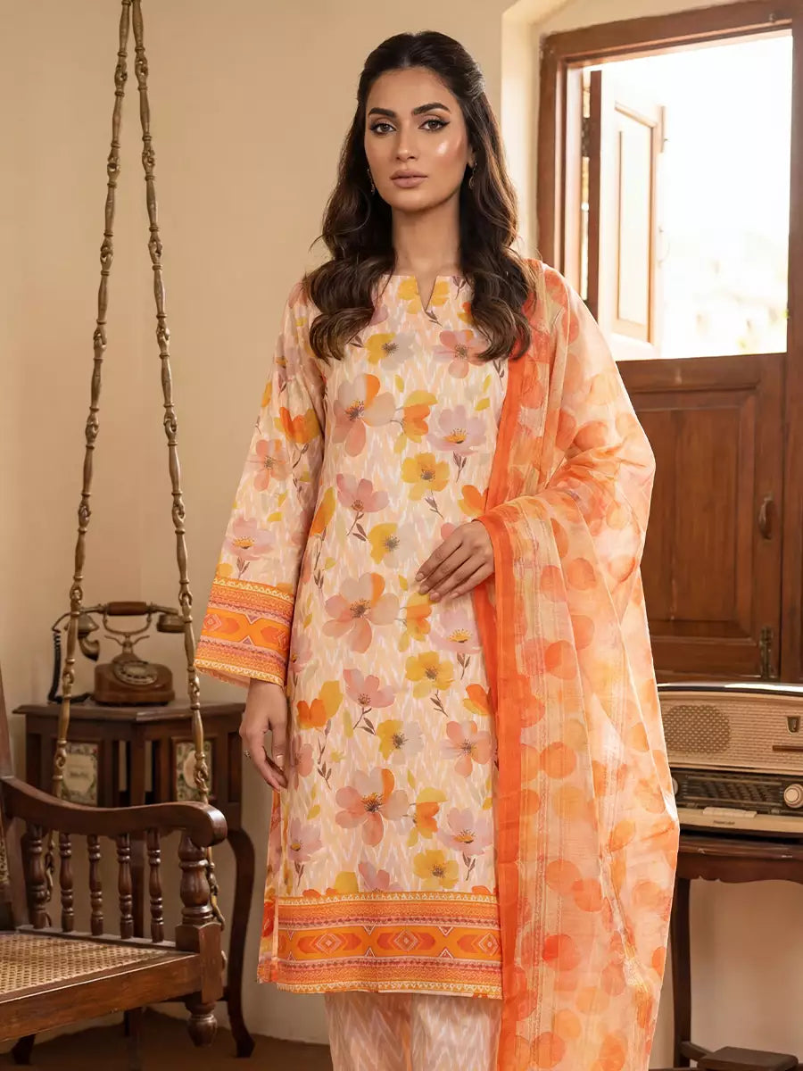 Salitex Unstitched Printed Lawn Silk 3 Piece Suit SUNS7ASI363 - Casual Collection