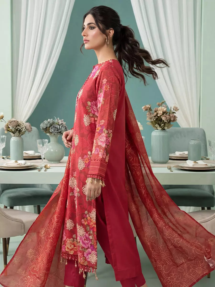 Salitex Women Unstitched Embroidered Lawn 3 Piece Suit SUNS8FS203 - Casual Collection