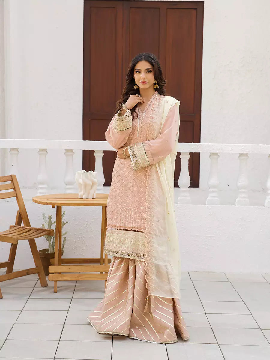 Salitex Unstitched Embroidered Chiffon 3 Piece Suit SUNW7CH114 - Festive Collection