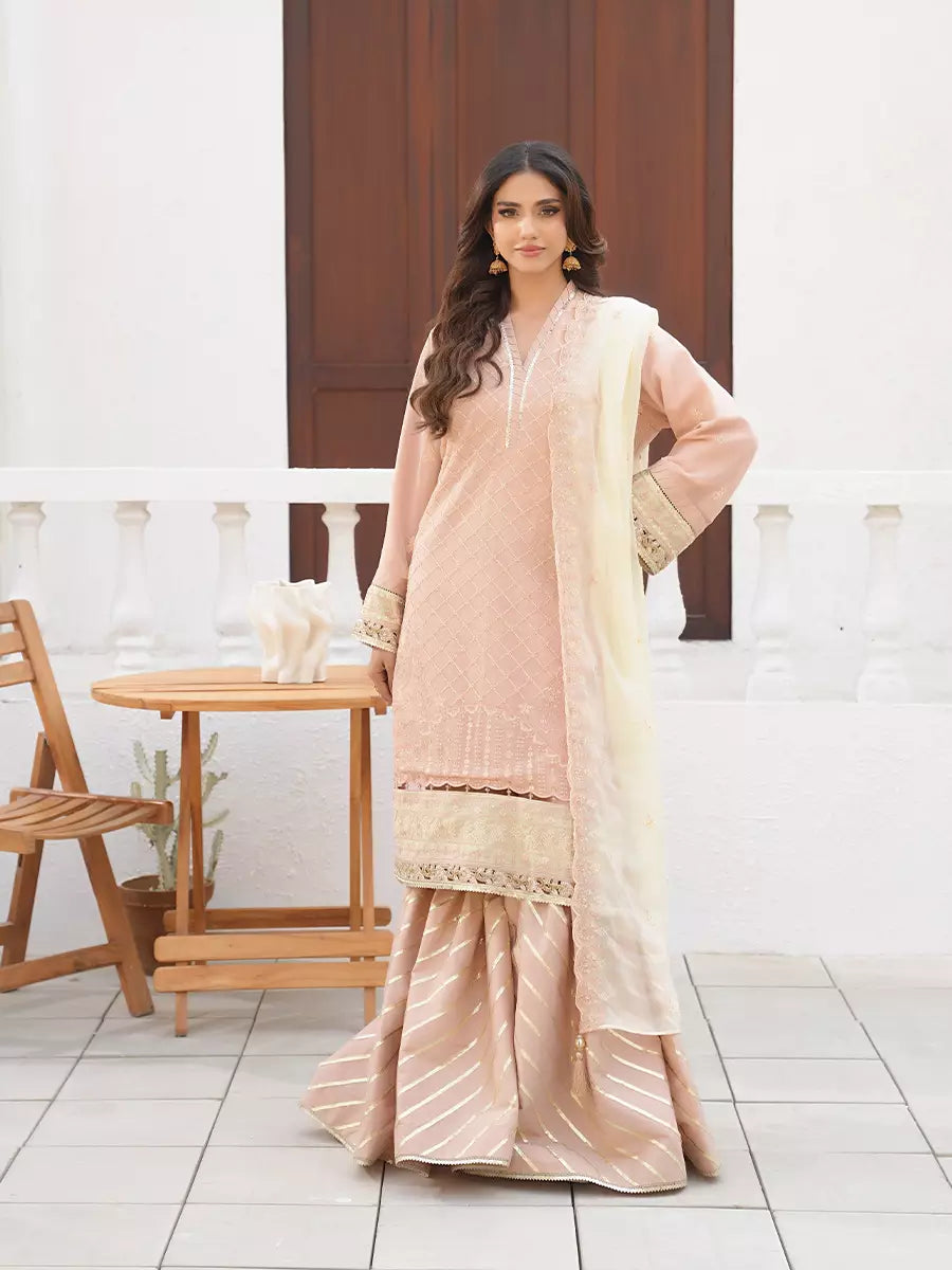 Salitex Unstitched Embroidered Chiffon 3 Piece Suit SUNW7CH114 - Festive Collection