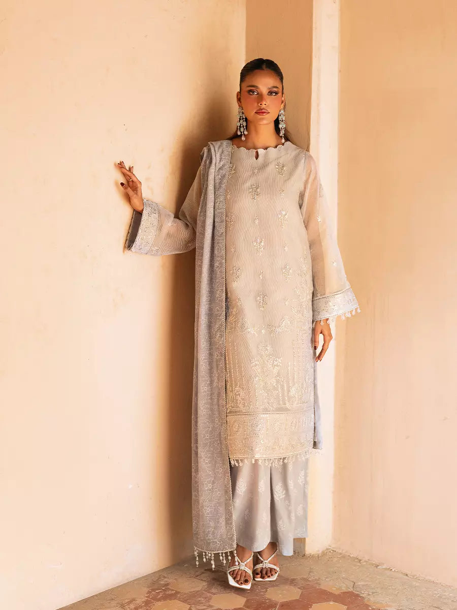 Salitex Unstitched Embroidered Cotton Net 3 Piece Suit SUNW7JI105UT - Eid Collection