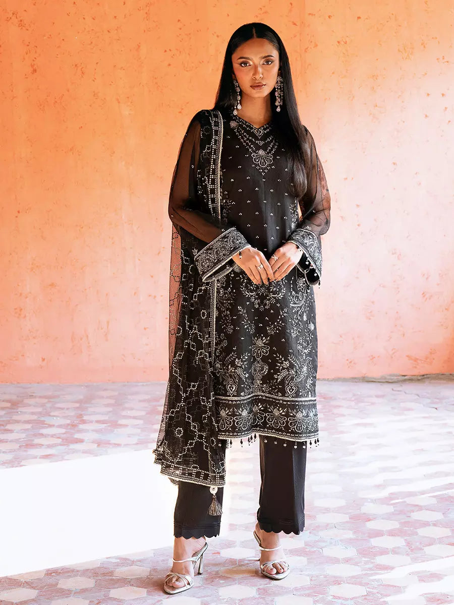 Salitex Unstitched Embroidered Cotton Net 3 Piece Suit SUNW7JI104UT - Eid Collection