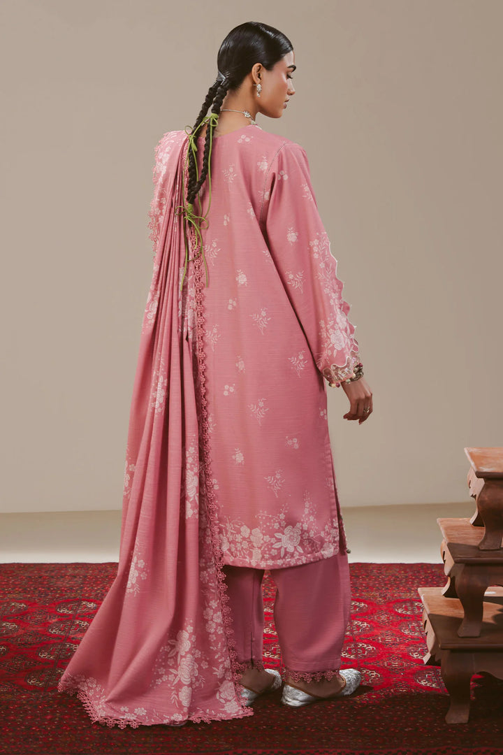 Cross Stitch Unstitched Printed Khaddar 3 Piece Suit CS26UW Pink Allure - Winter Collection
