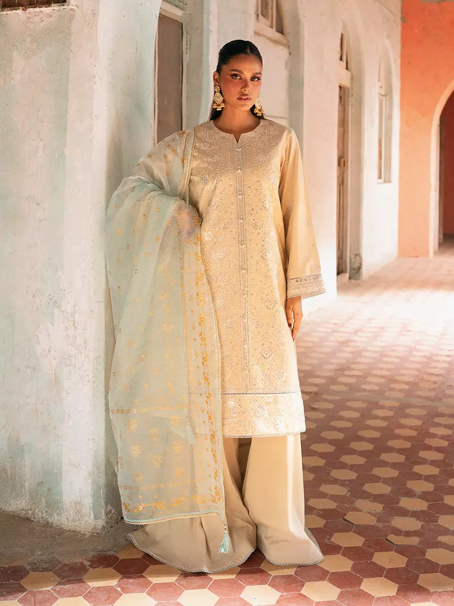 Salitex Unstitched Embroidered Cotton Net 3 Piece Suit SUNW7JI098UT - Eid Collection