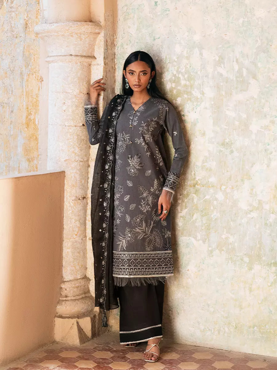 Salitex Unstitched Embroidered Dobby 3 Piece Suit SUNW7JI097UT - Eid Collection
