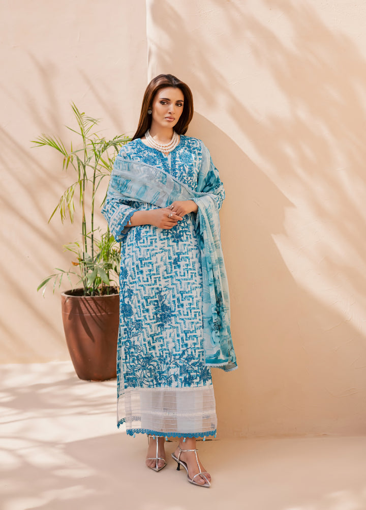 Savoy by Rashid Textiles Unstitched Embroidered Lawn 3 Piece Suit RT26ULS 3733 - Casual Collection