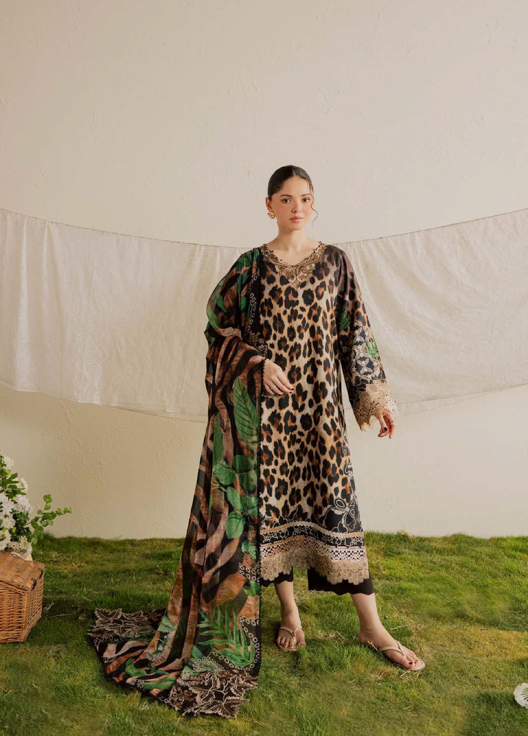 Gardenia by Nureh Unstitched Embroidered Viscose Slub 3 Piece Suit NU26UGV NSG-228 - Casual Collection