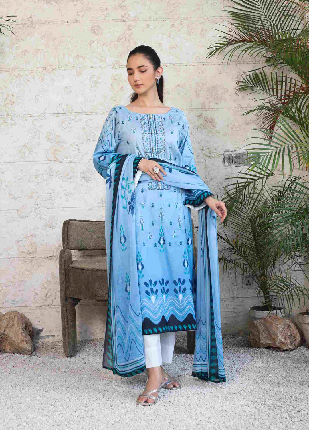 Kotor by Rashid Textiles Unstitched Embroidered Lawn 3 Piece Suit RT26ULK 9134 - Casual Collection