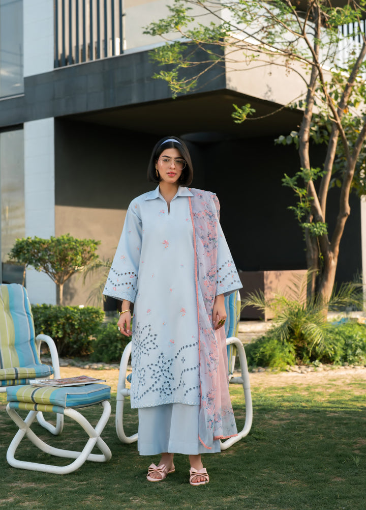 Ekiya by Rashid Textiles Unstitched Embroidered Lawn 3 Piece Suit RT26ULE 3765 - Casual Collection