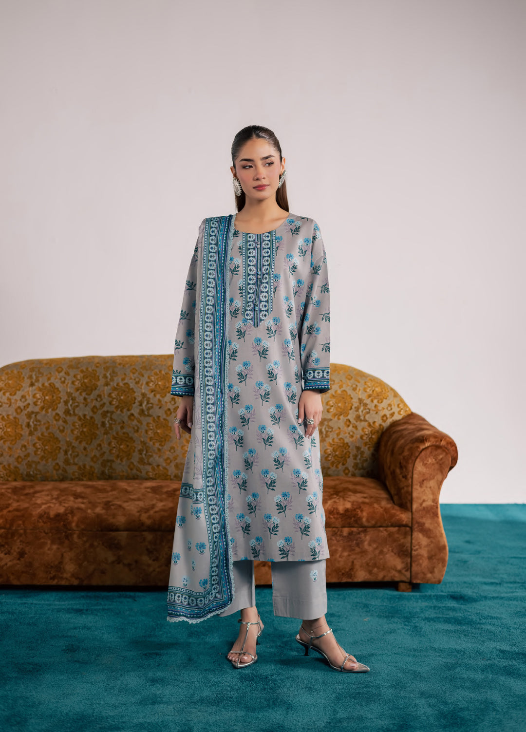 Print Diary by Rashid Textiles Unstitched Printed Lawn 3 Piece Suit RT26UPG 3771 - Casual Collection