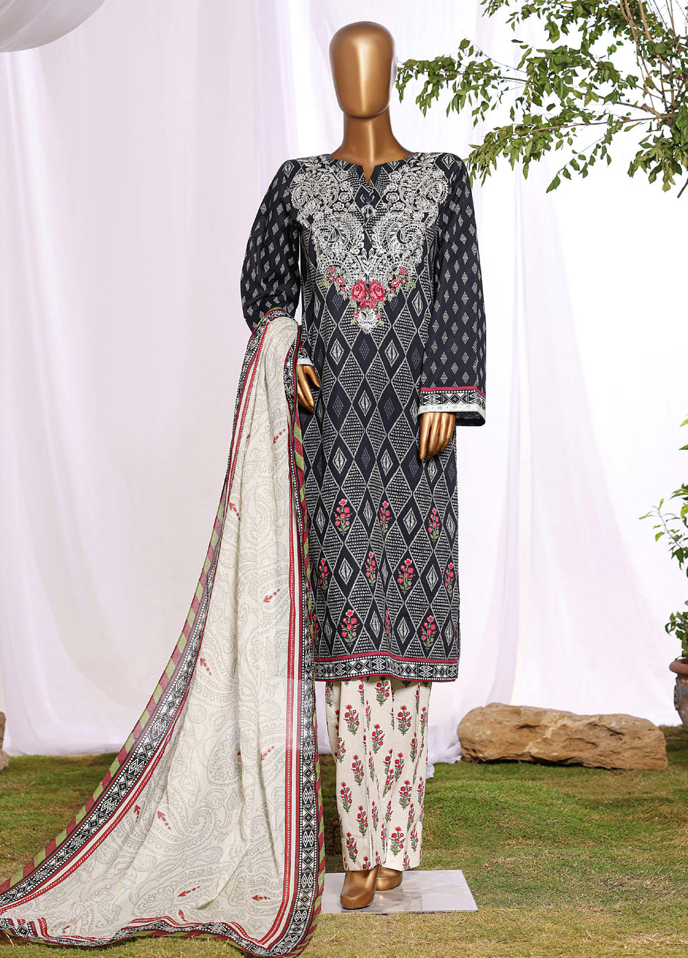 Daily Wear by HZ Textiles RTW Embroidered Lawn 3 Piece Suit HZ26PDW CPE-3P-044 - Casual Collection