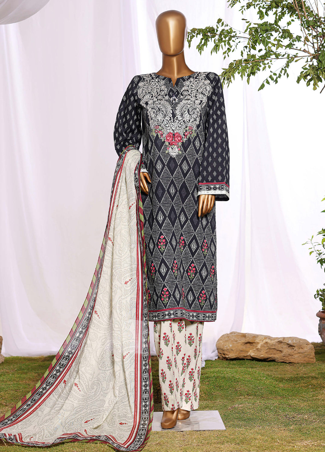 Daily Wear by HZ Textiles RTW Embroidered Lawn 3 Piece Suit HZ26PDW CPE-3P-044 - Casual Collection
