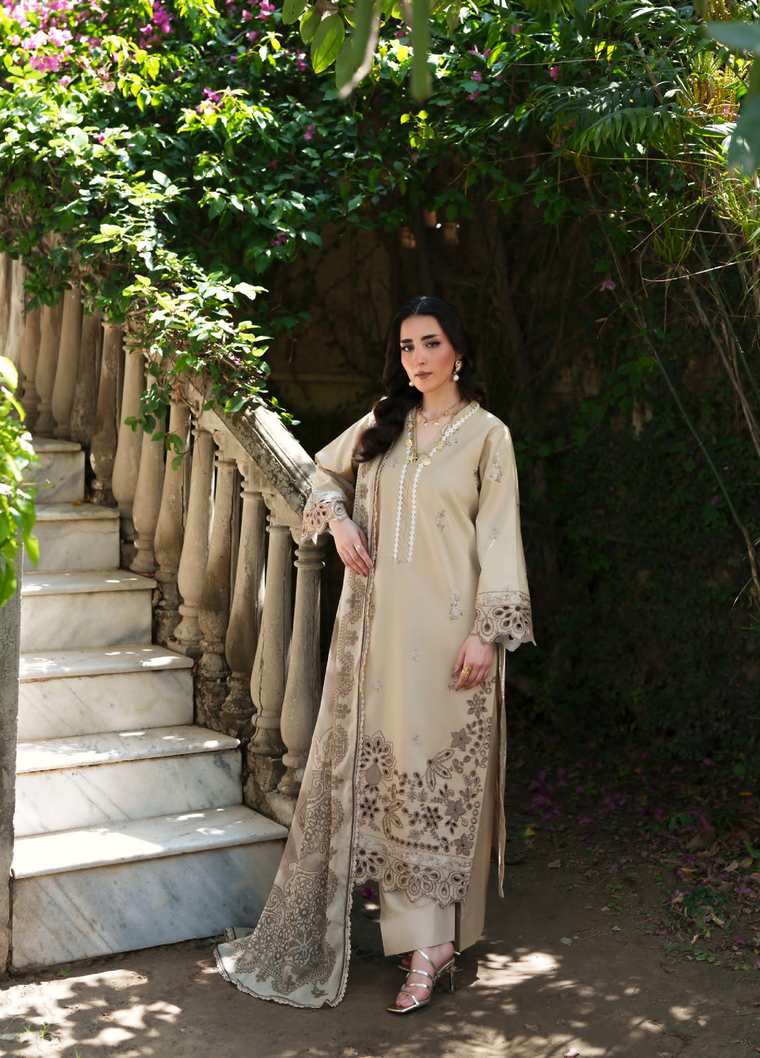 Golden Enara by Rashid Textiles Unstitched Embroidered Lawn 3 Piece Suit RT26ULG 3710 - Casual Collection