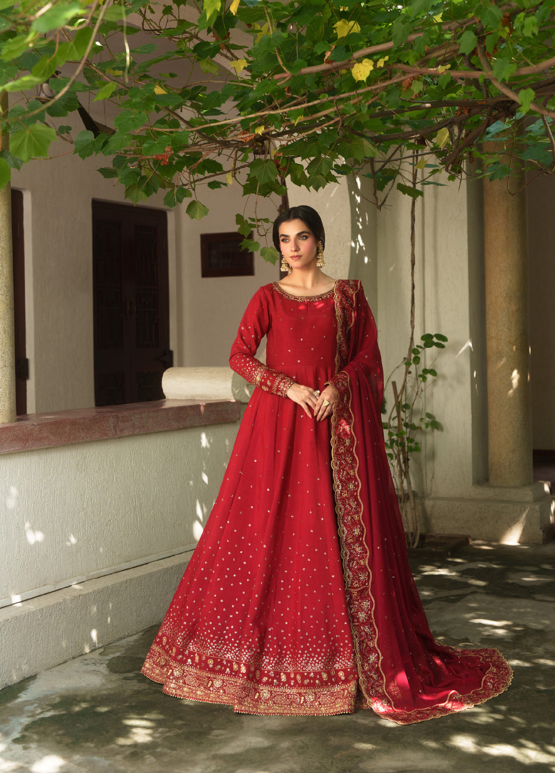 Shagun by Neeshay Unstitched Embroidered Raw Silk 2 Piece Suit NSH26US Roshanara - Festive Collection