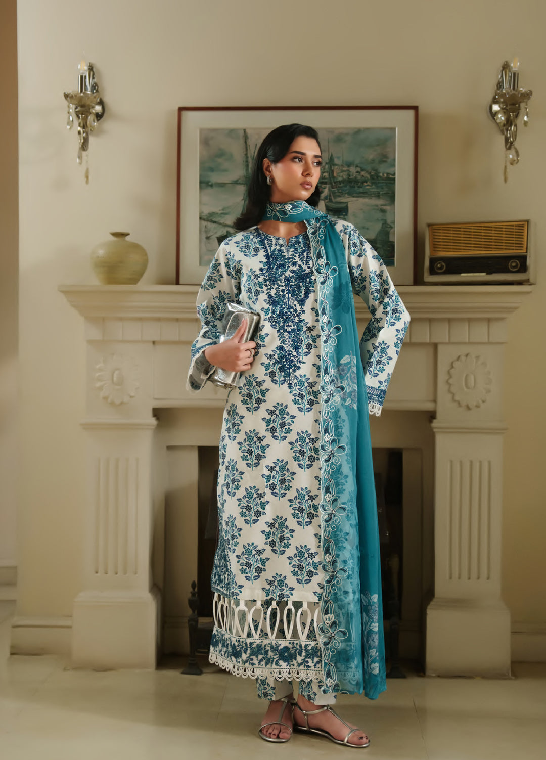 Bloom Enara by Rashid Textiles Unstitched Embroidered Lawn 3 Piece Suit RT26ULB 1006 - Casual Collection