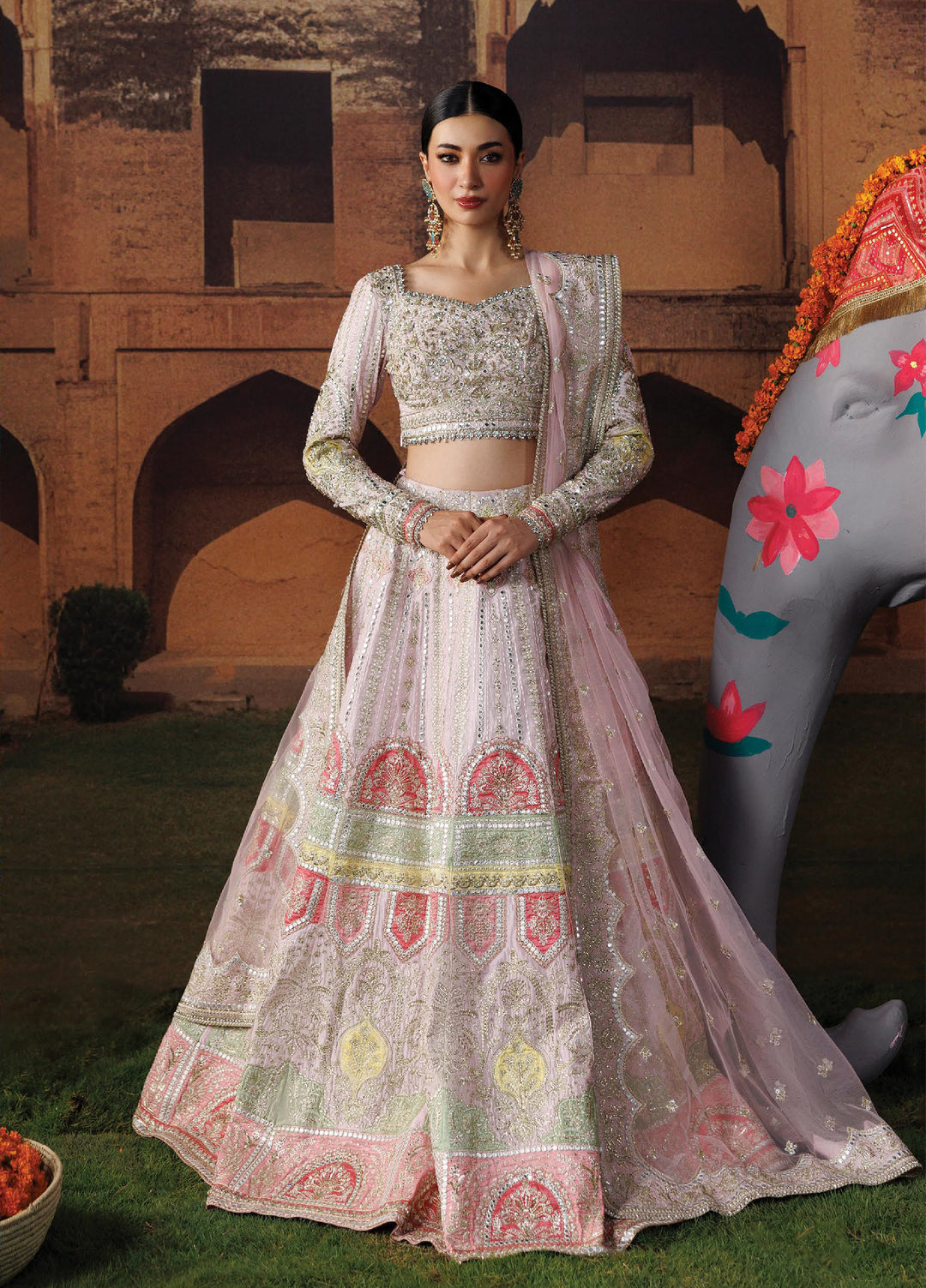 Shehnai by Afrozeh Unstitched Hand work Raw Silk 2 Piece Suit AF26USW Gul-E-Roshan AFR-0153 - Wedding Collection