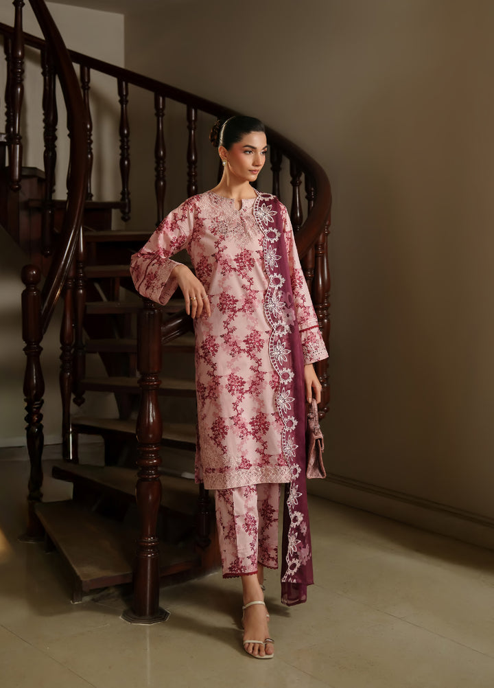 Bloom Enara by Rashid Textiles Unstitched Embroidered Lawn 3 Piece Suit RT26ULB 1002 - Casual Collection