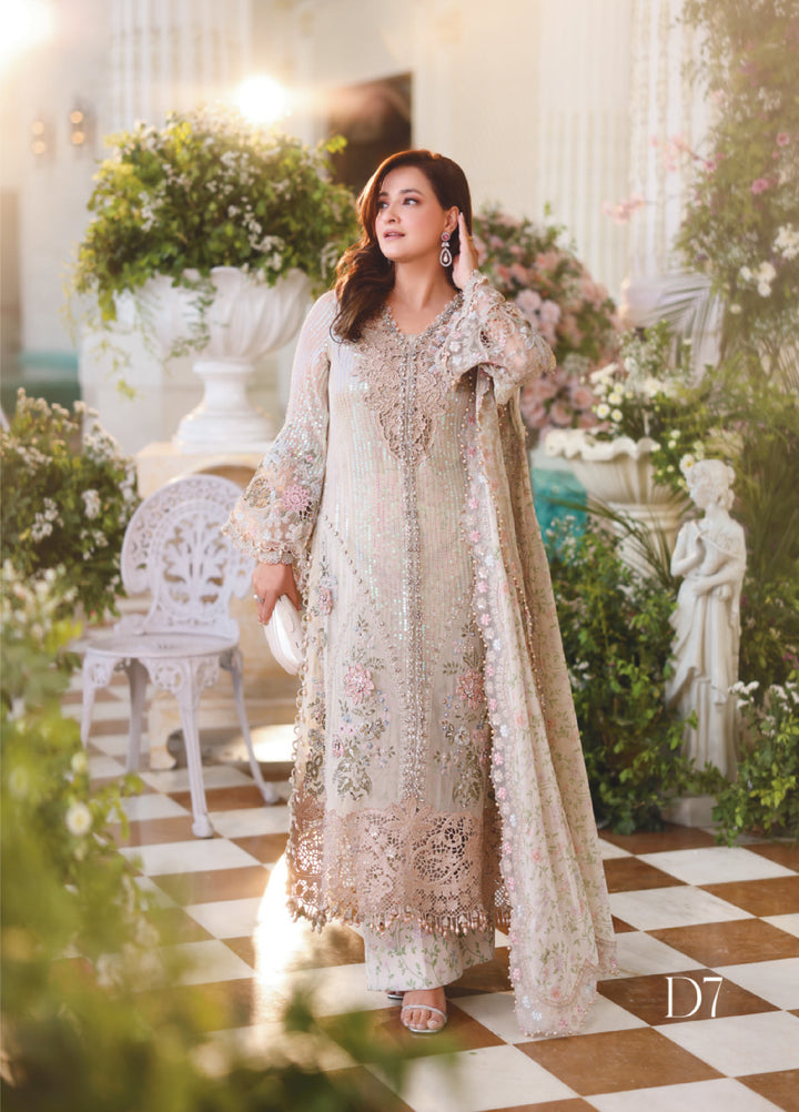 Maria B Unstitched Embroidered Chiffon 3 Piece Suit MB26UCF D7 - Festive Collection