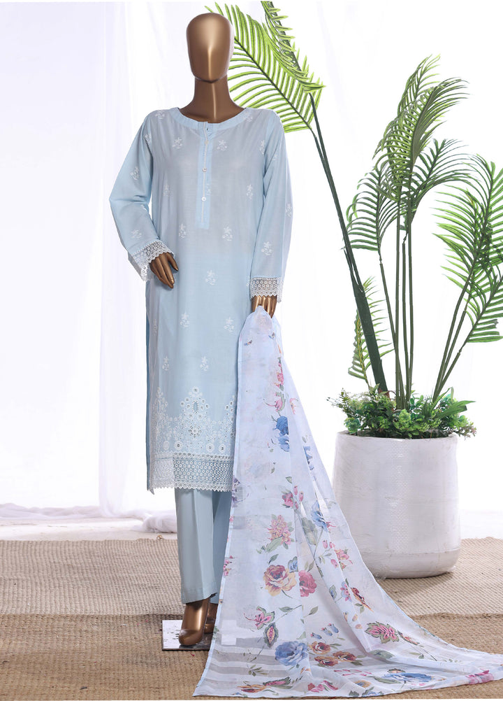 HZ Textiles Women RTW Chikankari Organza 3 Piece Suit HZ26POF CSE-3P-224 - Festive Collection
