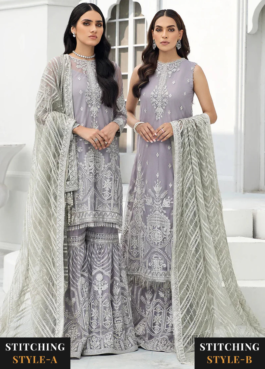 Zarif Women Unstitched Embroidered Net 3 Piece Suit ZR26UFC MERYL - Festive Collection