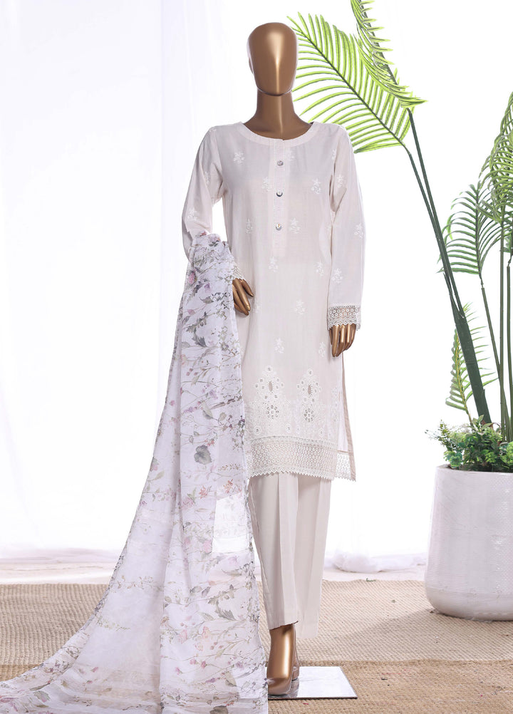 HZ Textiles Women RTW Chikankari Organza 3 Piece Suit HZ26POF CSE-3P-225 - Festive Collection