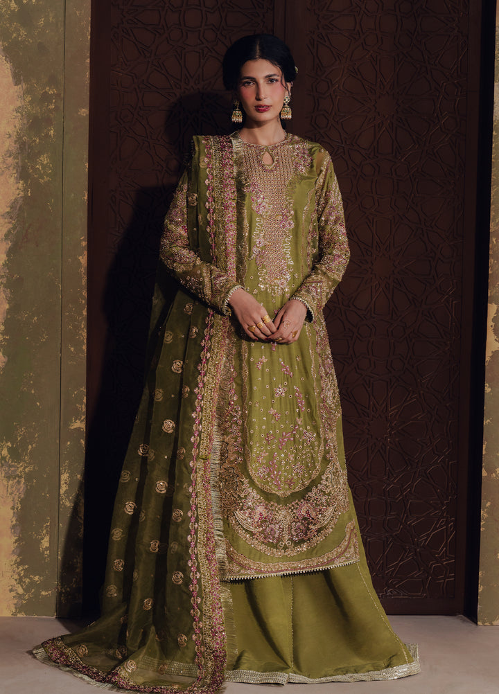 Jahan Ara by Zarposh Unstitched Embroidered Organza 3 Piece Suit ZP26UWJ ZARMINA - Wedding Collection