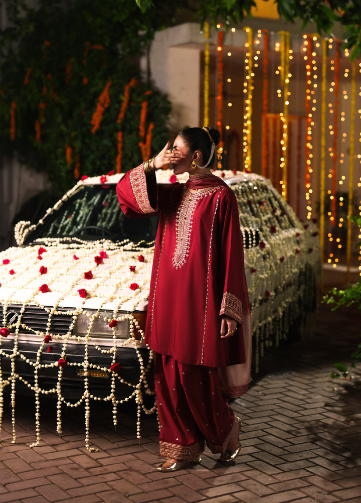 Chand Bali by Casual Lite RTW Embroidered Viscose Silk 3 Piece Suit CL26UCR Waqar e Surkh - Wedding Collection